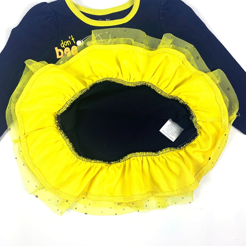 Disney Minnie Mouse Dont Bee Scared 2 pc Outfit Girls 2T Black Yellow Halloween - Picture 7 of 16